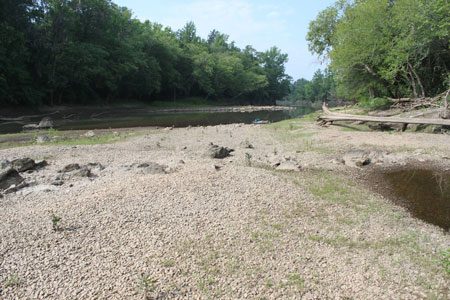 gravel in river
